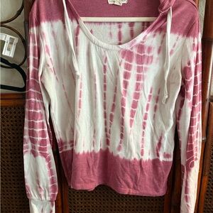 Aeropostale Pink and White Tie-Dye Hoodie